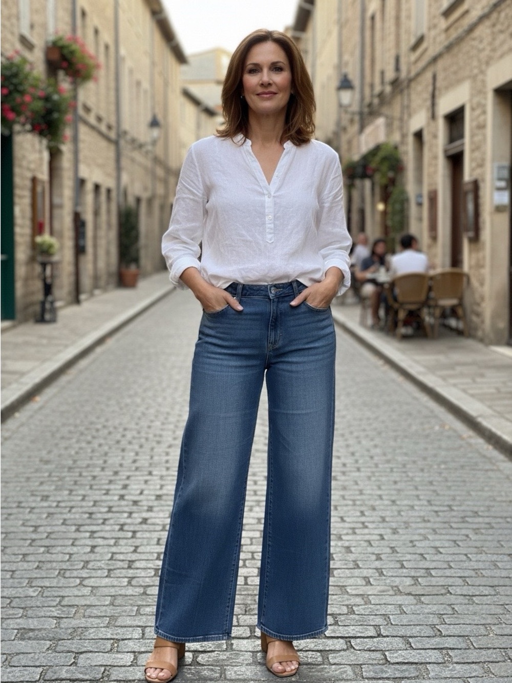 NWTs Joe's Jeans Wide-Leg Women’s Jeans in faded Blue Denim 34 x 31